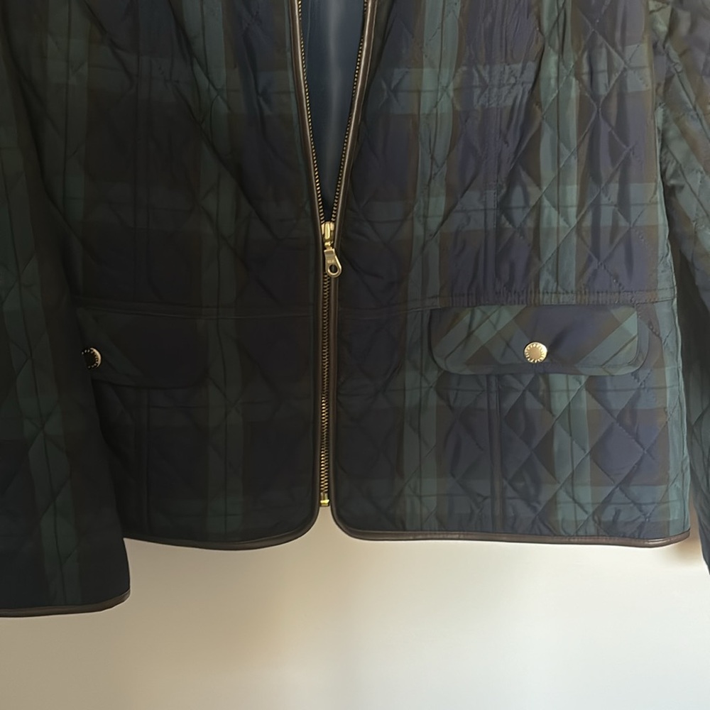 Talbots Navy and Green Plaid Jacket - Picture 3 of 4